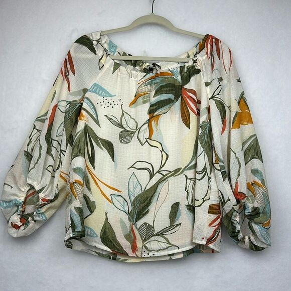 A NEW DAY Floral Boho Peasant Blouse Sz XS - Picture 1 of 7